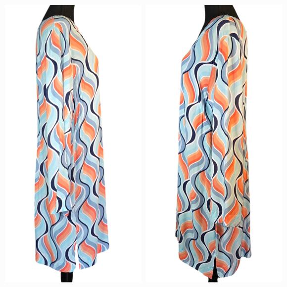 Helen Jon Print Tunic Style Dress with Side Slits Size Large - Picture 3 of 5